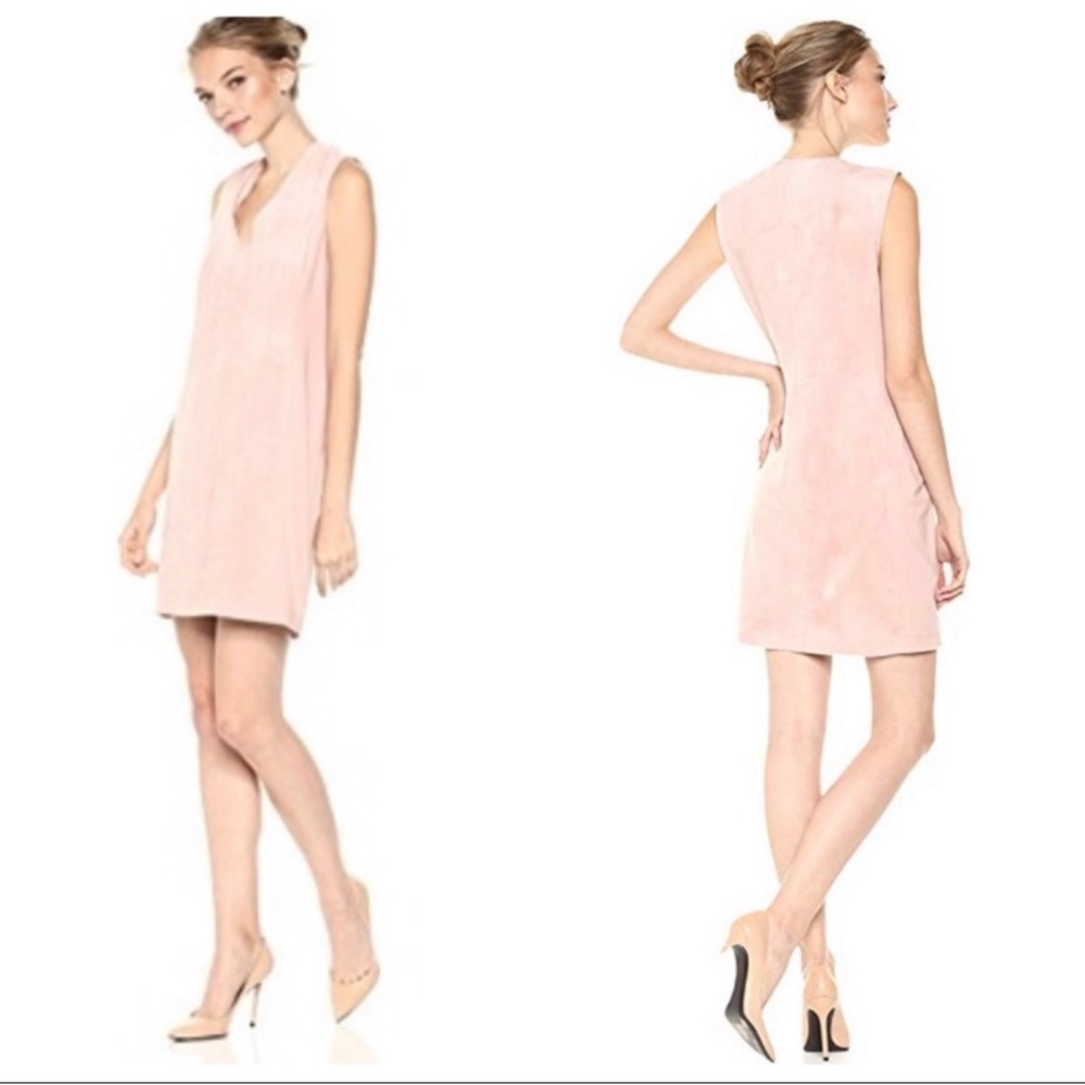 BCBG MAXAZRIA Malina Faux Suede Mini Dress Blush XSmall